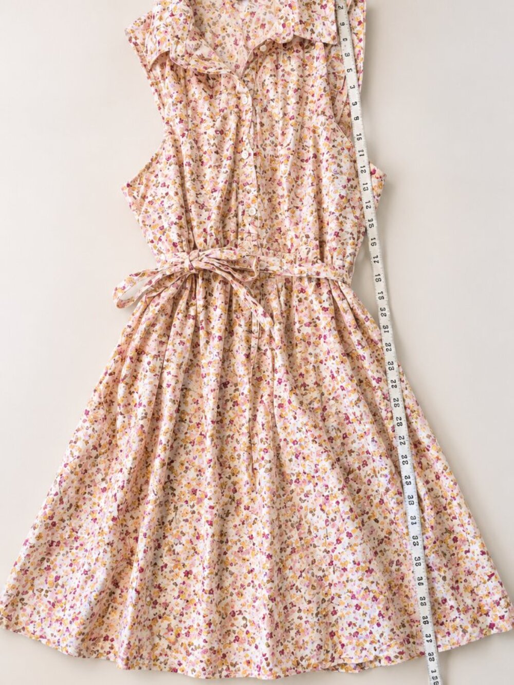 Torrid Floral Button Front Midi Dress Tie Waist Sleeveless Size 3 (3X) - Picture 3 of 5